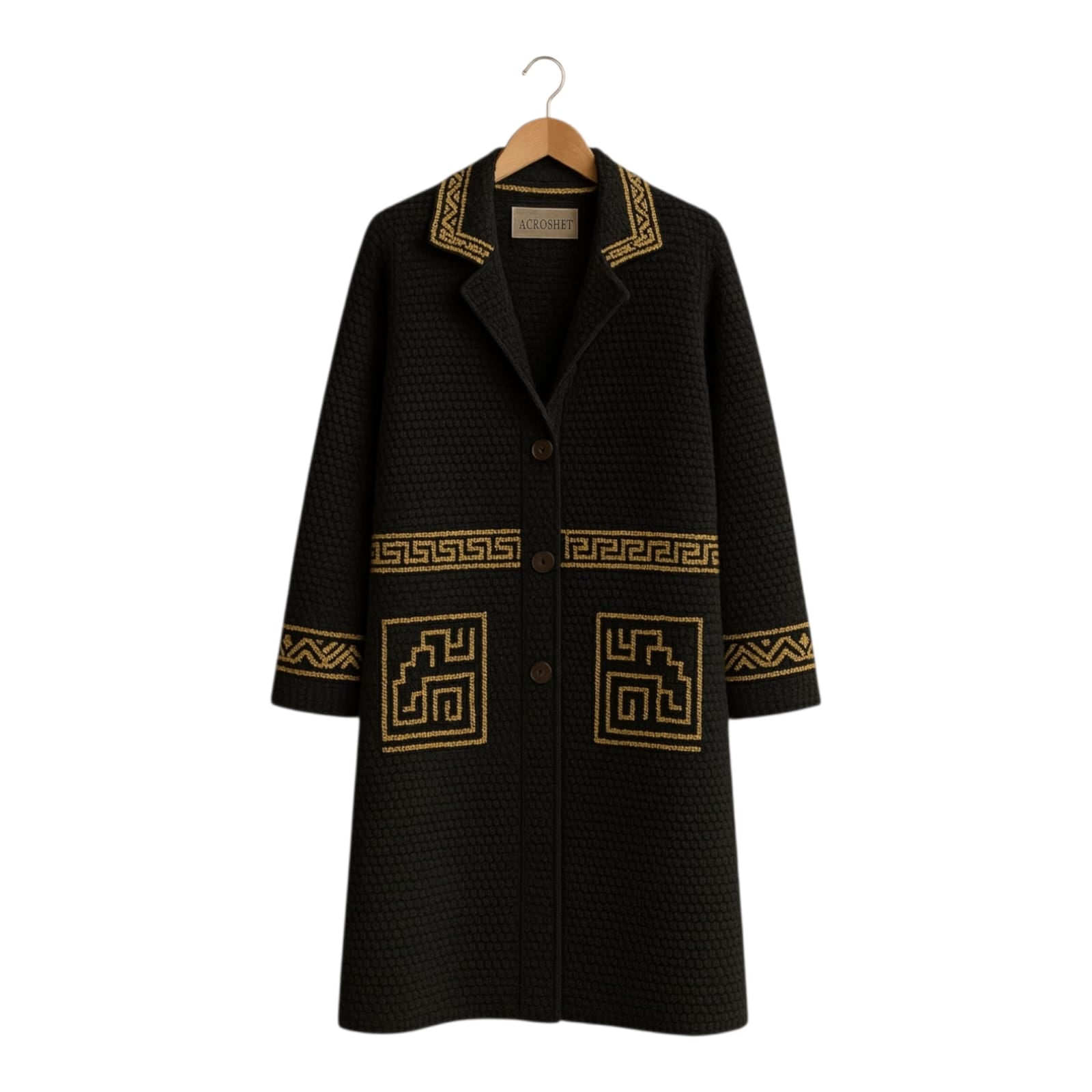 ACROSHET Embroidered Long Coat
