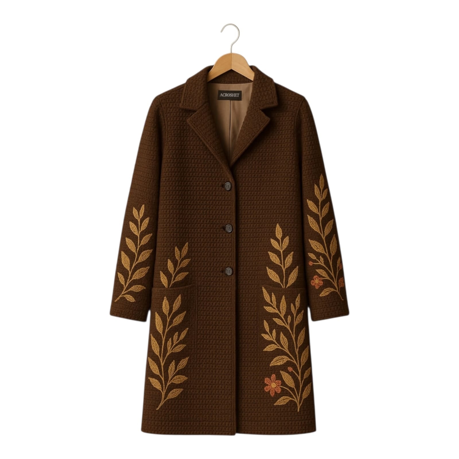 ACROSHET Embroidered Coat